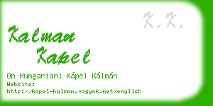 kalman kapel business card